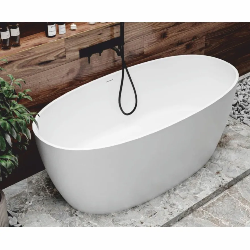 Casa Padrino Freistehende Luxus Badewanne Hochglanz Weiß 169,4 cm - Badezimmer Möbel