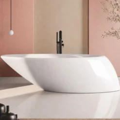 Casa Padrino Freistehende Luxus Badewanne Hochglanz Weiß 205 cm - Made in Italy