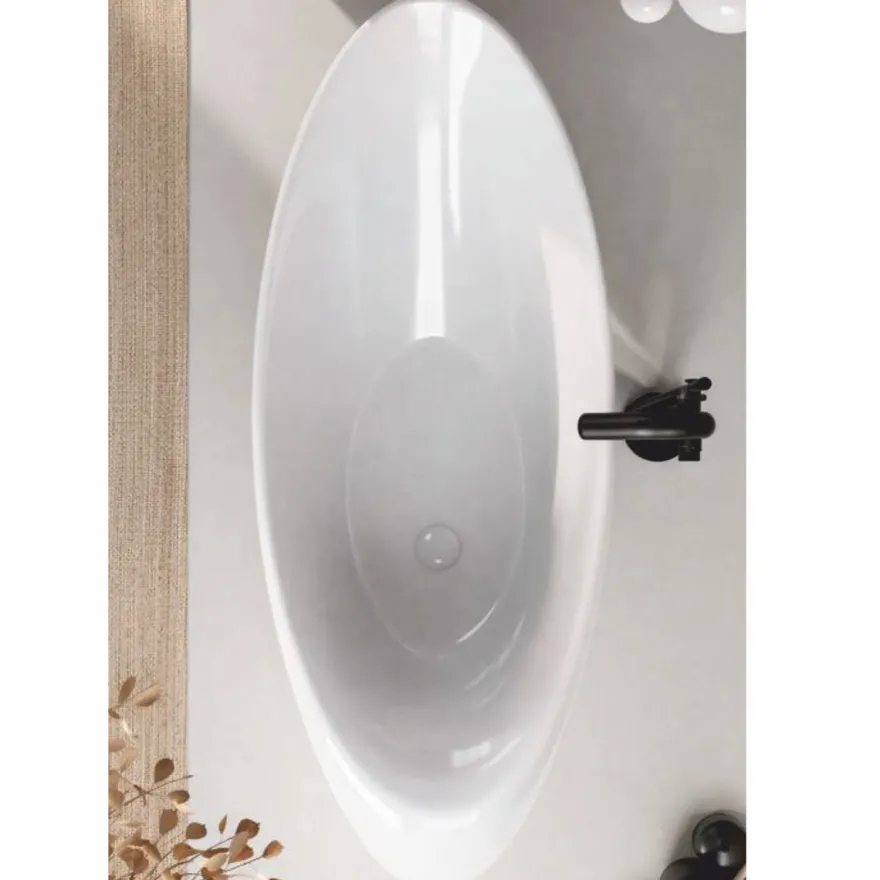 Casa Padrino Freistehende Luxus Badewanne Hochglanz Weiß 205 cm - Made in Italy