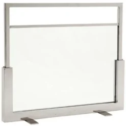 Casa Padrino Funkenschutz Feuerschirm Silber 80 x H. 68 cm - Luxus Kaminschirm aus Glas und Stahl