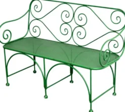 Casa Padrino Gartenbank Art Deco Design, perforierte Sitzfläche, Grün, 1,2m x 0,48m x 0,9m