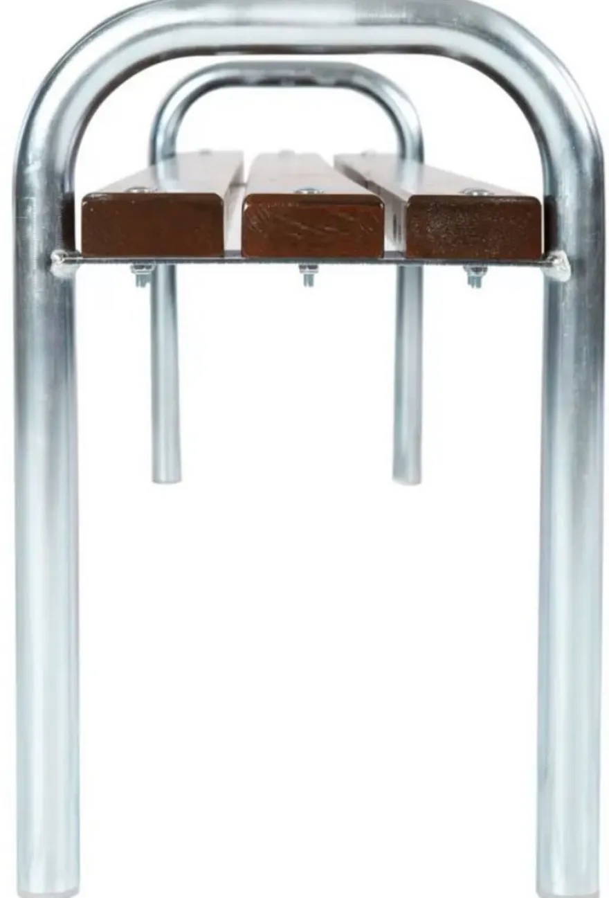 Casa Padrino Gartenbank Dunkelbraun / Silber 180 cm