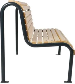 Casa Padrino Gartenbank Naturfarben / Schwarz 188 cm
