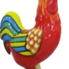 Casa Padrino Gartendekofigur Hahn Rot / Mehrfarbig H. 180 cm - Riesige wetterbeständige Deko Skulptur - Garten Deko Skulptur - Deko Tierfigur