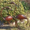Casa Padrino Garten Deko Metall Skulptur Reiher Bronze H. 110 cm - Garten Figur
