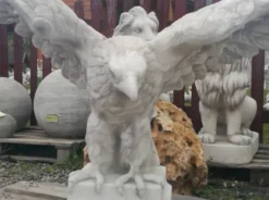 Casa Padrino Gartendeko Skulptur Adler Grau 180 x 70 x H. 92 cm - Große Garten Deko Stein Figur - Garten Stein Skulpturen - Garten Deko Accessoires
