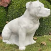 Casa Padrino Garten Deko Skulptur Bullterrier Hund Grau 44 x 30 x H. 63 cm - Elegante Garten Deko Stein Figur - Dekorative Tierfigur - Garten Deko Accessoires