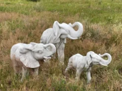 Casa Padrino Gartendeko Skulptur Elefant Grau 83 x 37 x H. 67 cm - Garten Deko Stein Figur - Garten Stein Skulpturen - Garten Deko Accessoires
