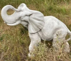 Casa Padrino Gartendeko Skulptur Elefant Grau 83 x 37 x H. 67 cm - Garten Deko Stein Figur - Garten Stein Skulpturen - Garten Deko Accessoires