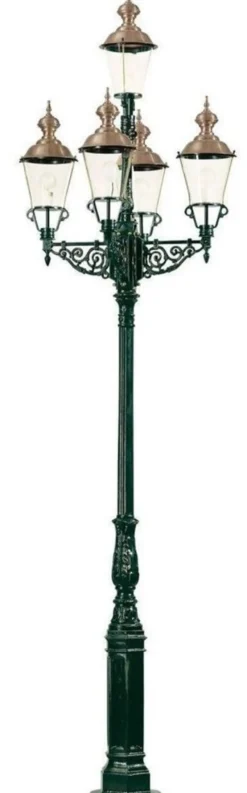 Casa Padrino Gartenlaterne Grün / Kupfer Ø 103 x H. 375 cm - Nostalgische Gartenlampe