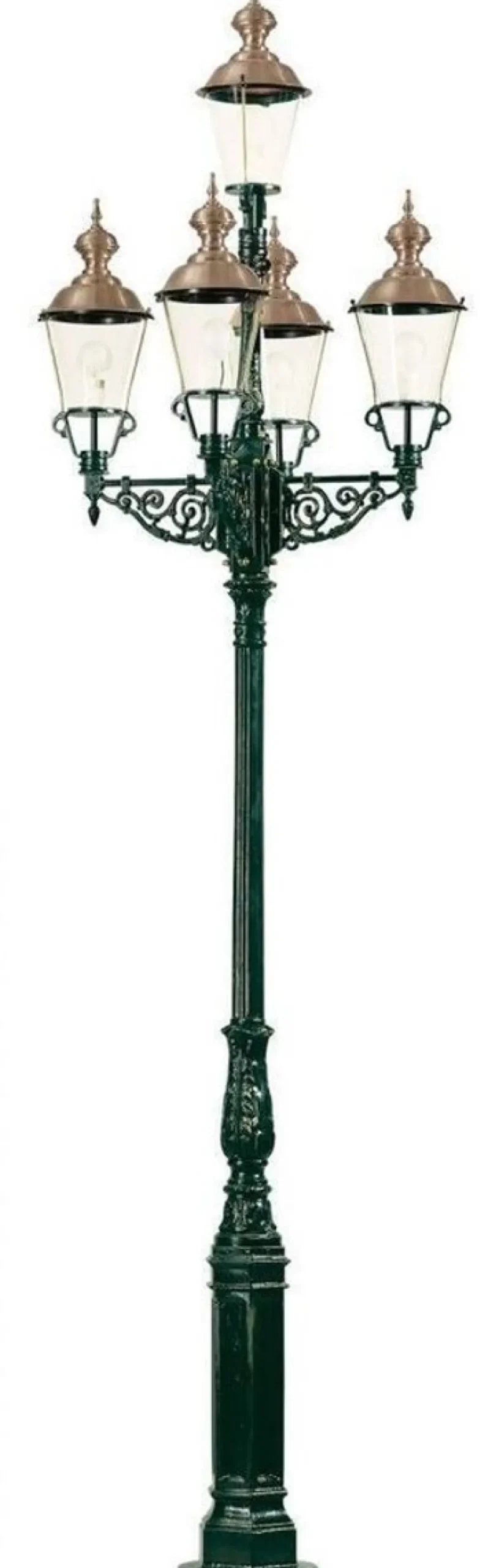 Casa Padrino Gartenlaterne Grün / Kupfer Ø 103 x H. 375 cm - Nostalgische Gartenlampe