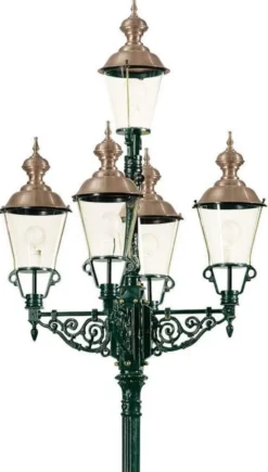 Casa Padrino Gartenlaterne Grün / Kupfer Ø 103 x H. 375 cm - Nostalgische Gartenlampe