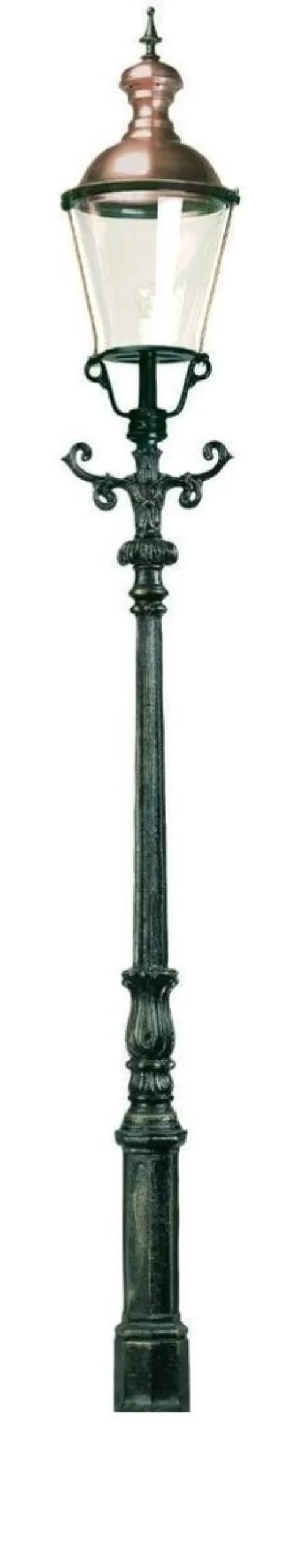 Casa Padrino Gartenlaterne Grün / Kupfer Ø 50 x H. 420 cm - Nostalgische Garten Wege Einfahrt Außenleuchte