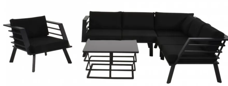 Casa Padrino Gartenmöbel Set mit Polsterung + Sessel + Tisch - Lounge Set