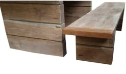 Casa Padrino Gartenmöbel Set Rustikal - Tisch + 2 Garten Bänke (Länge 200 cm) - Eiche Massivholz - Echtholz Möbel Massiv