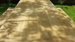 Casa Padrino Gartenmöbel Set Rustikal - Tisch + 2 Garten Bänke (Länge: 200 cm) - Eiche Massivholz - Modell Z