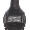 Casa Padrino Gartenofen Terrassenofen aus Gussmetall in Schwarz, Höhe 90 cm, Durchmesser 40 cm