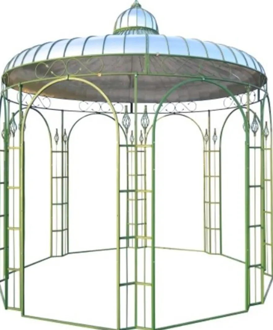 Casa Padrino Gartenpavillon Ø 325 x H. 350 cm - verschiedene Farben - Pavillon aus Schmiedeeisen mit verzinktem Blechdach