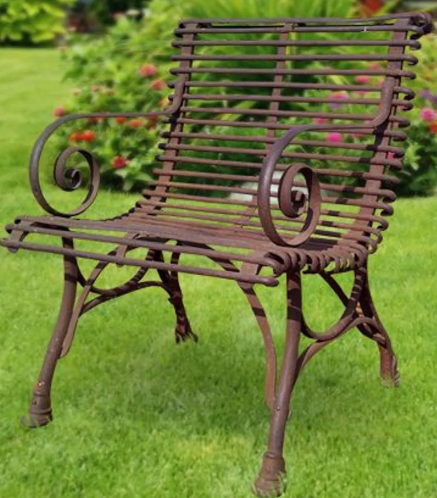 Casa Padrino Gartenstuhl aus Schmiedeeisen - verschiedene Farben - 65 cm x 60 cm - Luxus Gartenmöbel