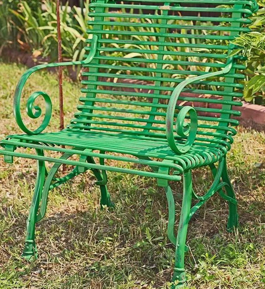 Casa Padrino Gartenstuhl aus Schmiedeeisen - verschiedene Farben - 65 cm x 60 cm - Luxus Gartenmöbel