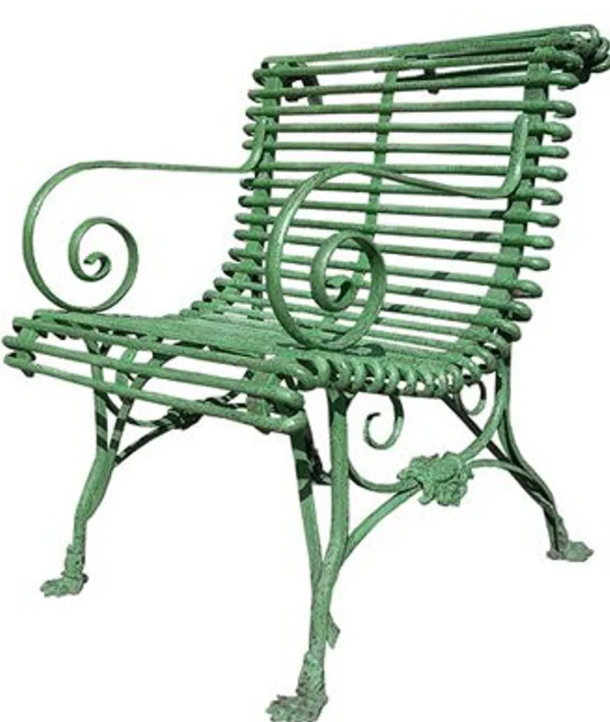 Casa Padrino Gartenstuhl aus Schmiedeeisen mit Krallenfüßen - verschiedene Farben - 65 cm x 60 cm - Luxus Gartenmöbel