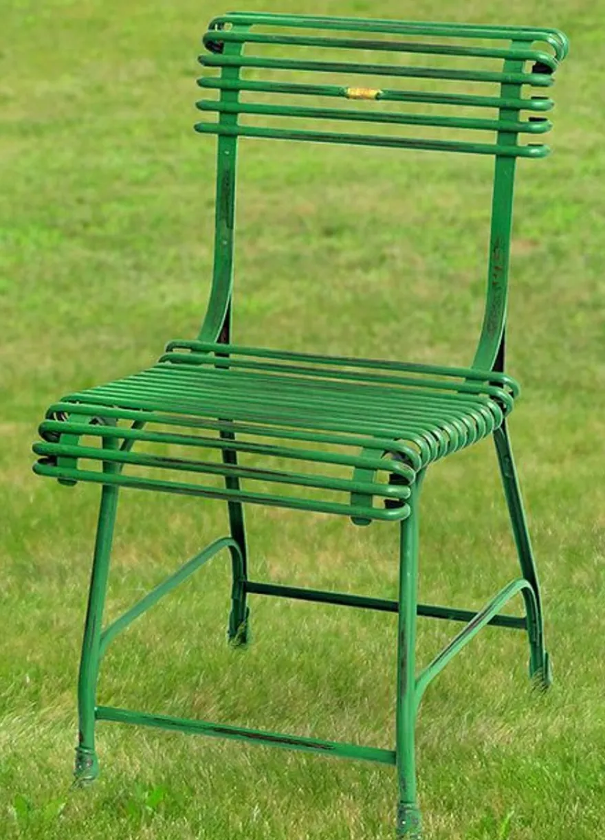 Casa Padrino Gartenstuhl aus Schmiedeeisen - alle Farben - 44 cm x 50 cm - Luxus Gartenmöbel