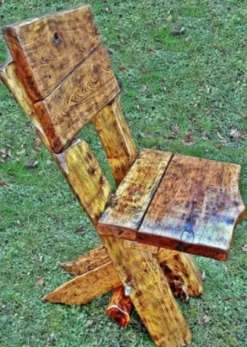 Casa Padrino Garten Stuhl Rustikal - Eiche Massivholz - Echtholz Möbel Massiv - 55 x 35 x 53 x 90 cm