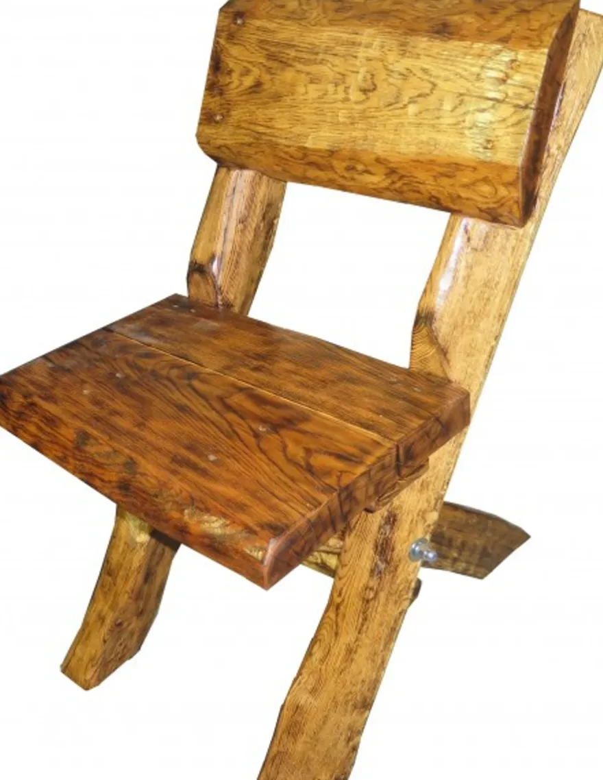 Casa Padrino Garten Stuhl Rustikal - Eiche Massivholz - Echtholz Möbel Massiv - 55 x 35 x 53 x 90 cm