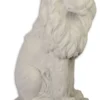 Casa Padrino Garten Terrassen Deko Skulptur Sitzender Löwe Weißgrau 28,7 x 43 x H. 74,6 cm - Deko Figur