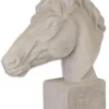 Casa Padrino Garten Terrassen Deko Pferdekopf Skulptur Weißgrau 21,8 x 58 x H. 64,4 cm - Hotel & Restaurant Deko