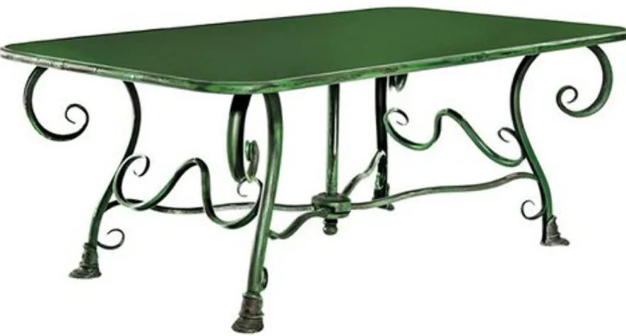 Casa Padrino Gartentisch aus Schmiedeeisen - verschiedene Farben - 120 cm x 70 cm x H45 cm - Luxus Gartenmöbel