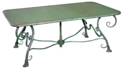 Casa Padrino Gartentisch aus Schmiedeeisen - verschiedene Farben - 120 cm x 70 cm x H45 cm - Luxus Gartenmöbel