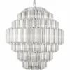 Casa Padrino Glas Kronleuchter Silber Ø 80 x H. 93 cm - Runder Kronleuchter
