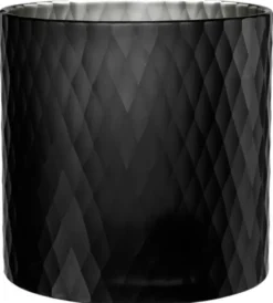 Casa Padrino Glas Teelichthalter Schwarz Ø 20 x H. 20 cm - Luxus Windlicht