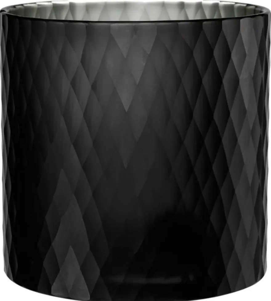 Casa Padrino Glas Teelichthalter Schwarz Ø 20 x H. 20 cm - Luxus Windlicht
