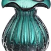 Casa Padrino Glas Vase / Blumenvase Grün Ø 26 x H. 33 cm - Luxus Wohnzimmer Deko