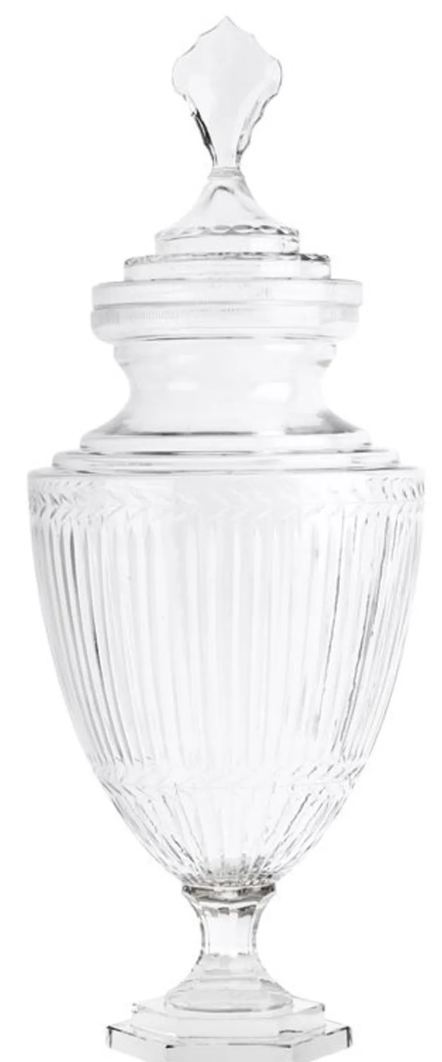 Casa Padrino Glas Vase mit Deckel 29 x H. 74 cm - Hotel Dekorationen