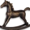 Casa Padrino Gusseisen Deko Schaukelpferd Antik Bronze 21 x 4,9 x H. 17,5 cm - Luxus Deko