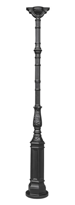 Casa Padrino Gusseisen Säule Schwarz H. 217 cm - Prunkvolle Gartensäule mit Kapitell - Garten & Terrassen Deko