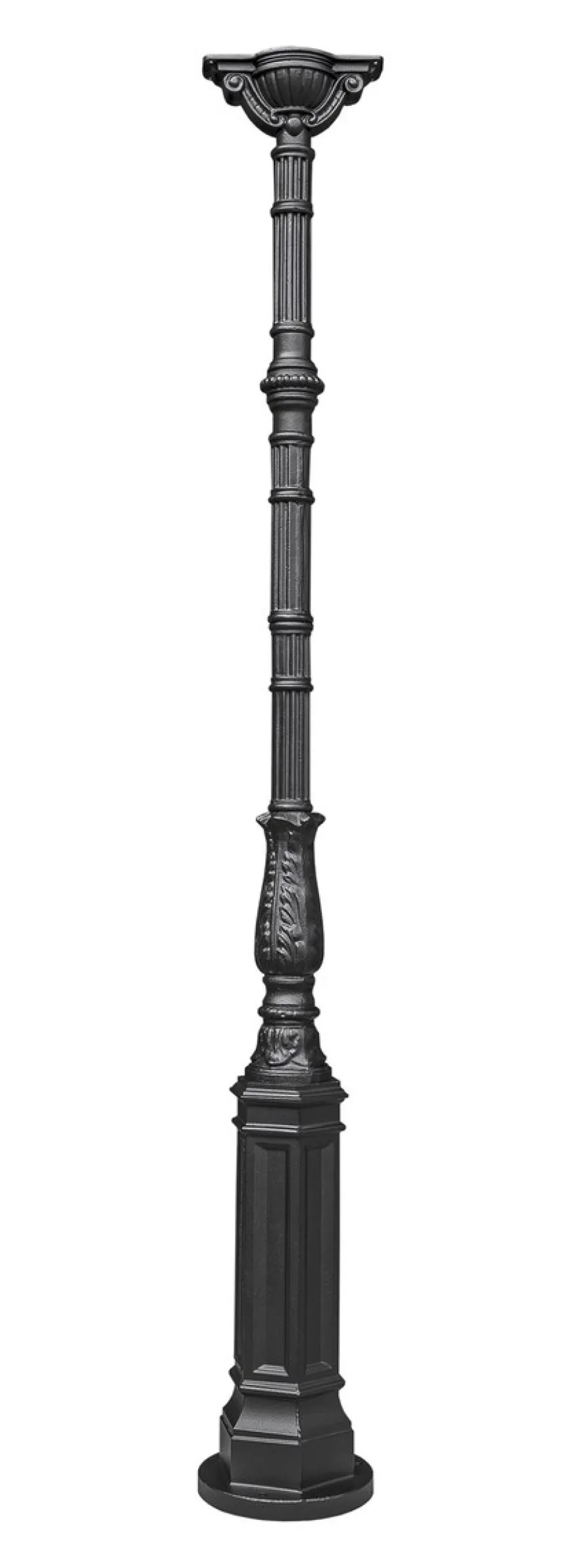 Casa Padrino Gusseisen Säule Schwarz H. 217 cm - Prunkvolle Gartensäule mit Kapitell - Garten & Terrassen Deko