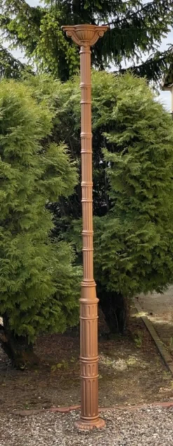 Casa Padrino Gusseisen Säule Schwarz H. 280 cm - Prunkvolle Gartensäule mit Kapitell - Garten & Terrassen Deko