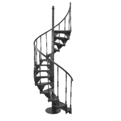 Casa Padrino Gusseisen Wendeltreppe Weiß Ø 133 x H. 304 cm - Rustikale Spiraltreppe mit 15 Stufen - Massive Gusseisen Treppe