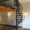 Casa Padrino Gusseisen Wendeltreppe mit Geländer linke Seite Schwarz H. 300 cm - Rustikale Spiraltreppe