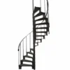 Casa Padrino Gusseisen Wendeltreppe mit Geländer linke Seite Schwarz H. 278 cm - Rustikale Spiraltreppe