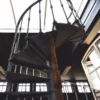Casa Padrino Gusseisen Wendeltreppe mit Geländer rechte Seite Grau H. 289 cm - Rustikale Spiraltreppe