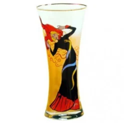 Casa Padrino Handgearbeitete Glasvase T. Lautrec Jane Avril 1, Höhe 29 cm - Exklusive Kunst-Vase aus der Tettau Porzellanfabrik
