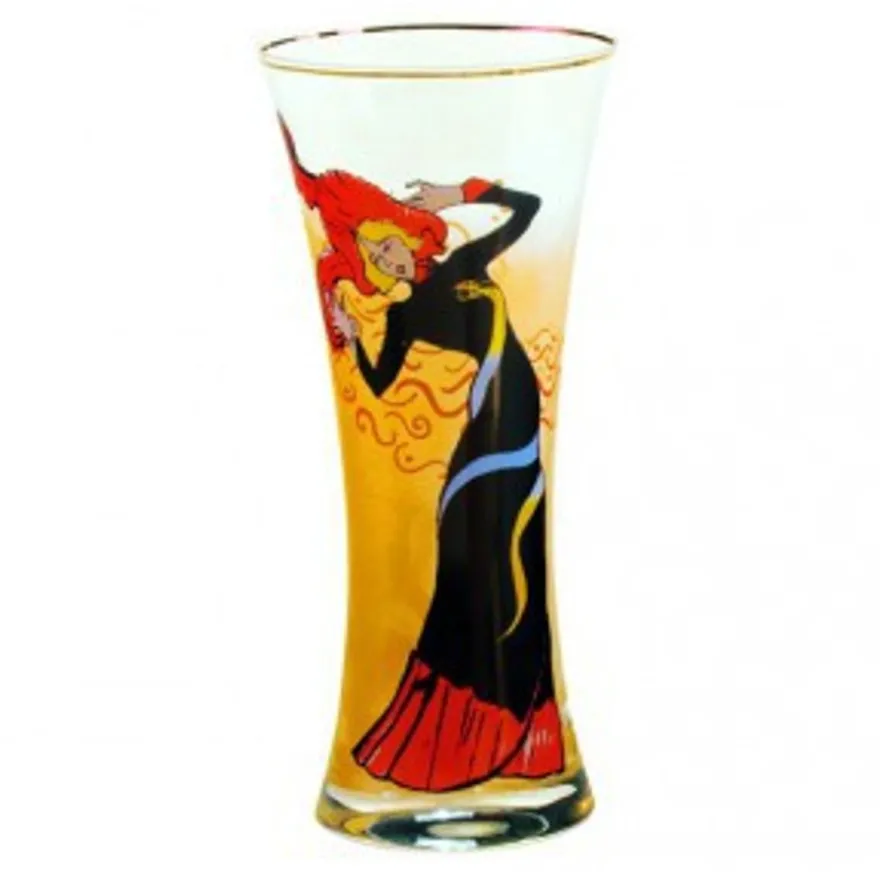 Casa Padrino Handgearbeitete Glasvase T. Lautrec Jane Avril 1, Höhe 29 cm - Exklusive Kunst-Vase aus der Tettau Porzellanfabrik