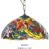 Casa Padrino Handgefertigte Tiffany Pendelleuchte Hängeleuchte, bunt, Durchmesser 40 cm, 1-Flammig