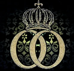 Casa Padrino Harald Glööckler Luxus Barock Kissen Pompöös Schwarz / Gold mit Krone, Strasssteinen und Troddeln 50 x 50 cm