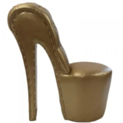 Casa Padrino High Heel Sessel moderner Designer Sessel mit Dekosteinen in Gold, 105 x 40 x 85 cm